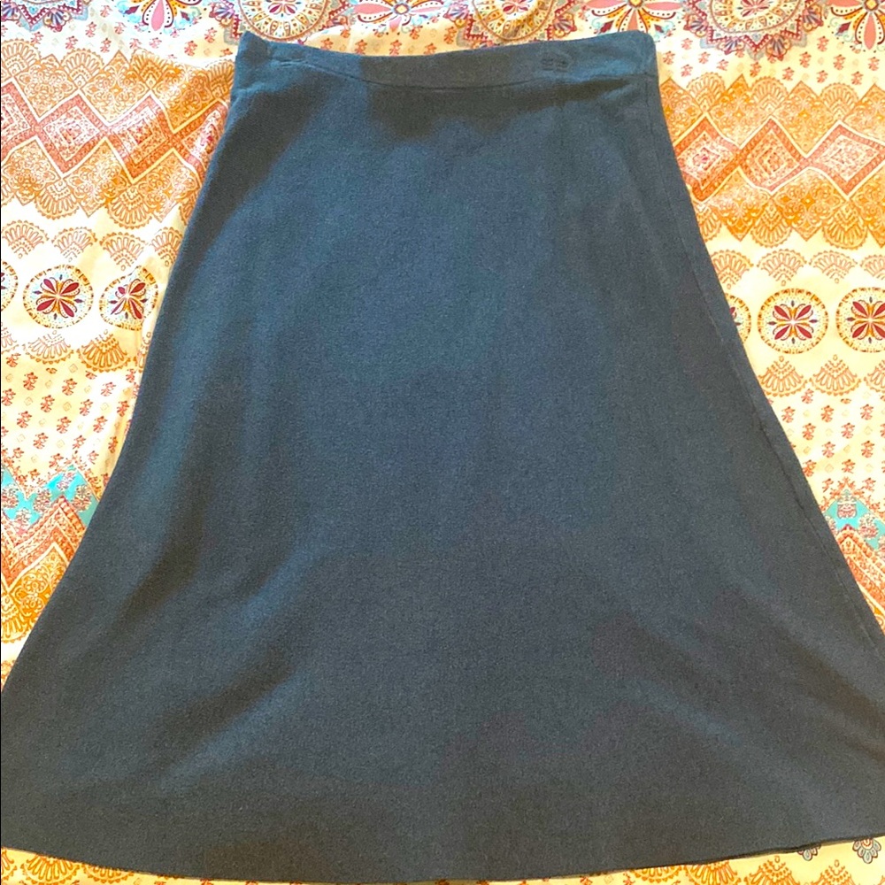 Liz Claiborne Grey Stretchy Midi A-Line Skirt